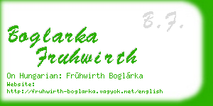 boglarka fruhwirth business card