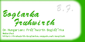 boglarka fruhwirth business card